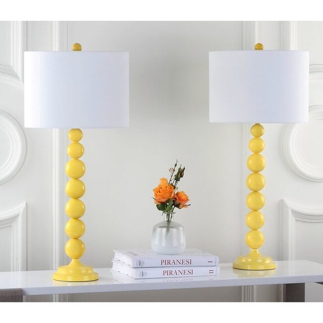 Set of 2 Jenna Stacked Ball Lamps, Yellow - Lighting - 3