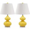 Set of 2 Eva Double Gourd Glass Lamps, Yellow - Lighting - 1 - thumbnail