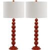 Set of 2 Jenna Stacked Ball Lamps, Orange - Lighting - 1 - thumbnail