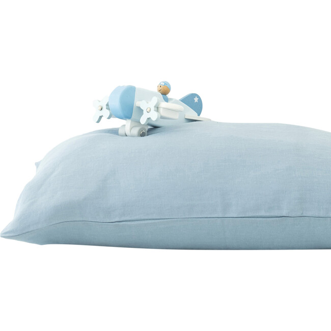 Kids Linen Pillowcase, Dusty Blue - Pillows - 1
