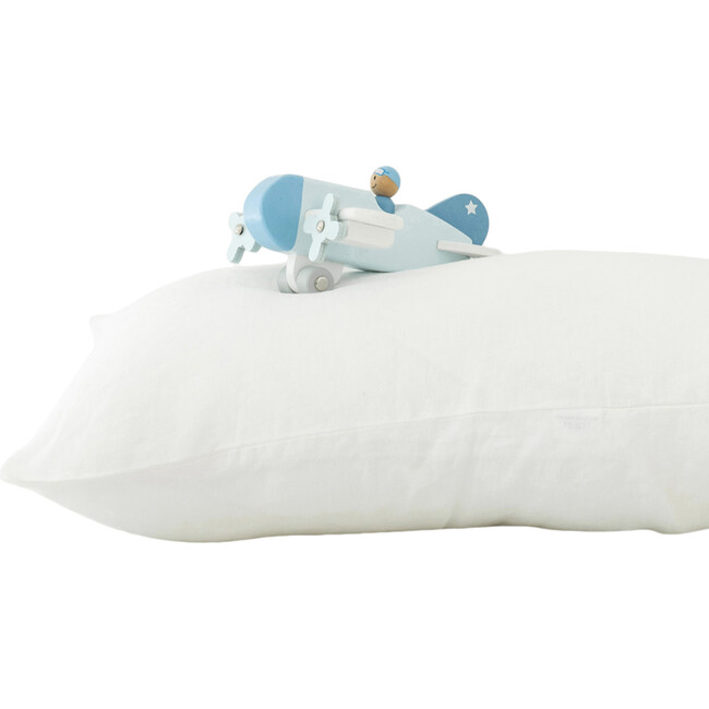 Kids Linen Pillowcase, White - Pillows - 1