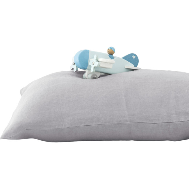 Kids Linen Pillowcase, Light Grey - Pillows - 1