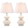 Set of 2 Eva Double Gourd Glass Lamps, Cream - Lighting - 2