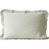 Kids Frilled Linen Pillowcase, Sage - Pillows - 1 - thumbnail