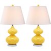 Set of 2 Eva Double Gourd Glass Lamps, Yellow - Lighting - 2