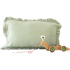 Kids Frilled Linen Pillowcase, Sage - Pillows - 2