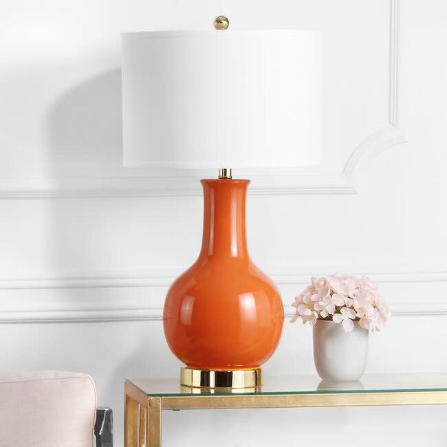 Paris Ceramic Table Lamp, Orange