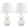 Set of 2 Eva Double Gourd Glass Lamps, White - Lighting - 1 - thumbnail