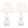 Set of 2 Eva Double Gourd Glass Lamps, White - Lighting - 2