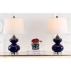 Set of 2 Eva Double Gourd Glass Lamps, Navy - Lighting - 4 - thumbnail
