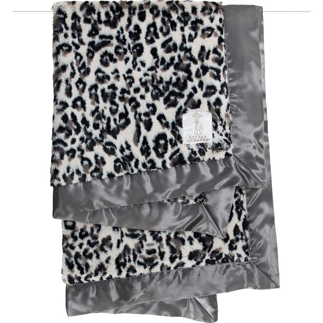 Luxe Leopard Blanket, Charcoal