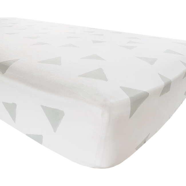 Organic Triangle Crib Sheet, Light Gray
