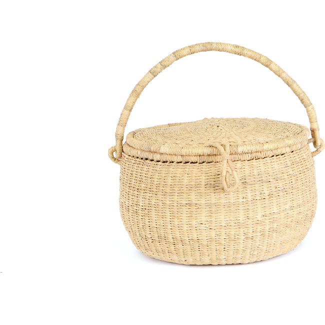 Handwoven Picnic Basket, Natural - Storage - 1