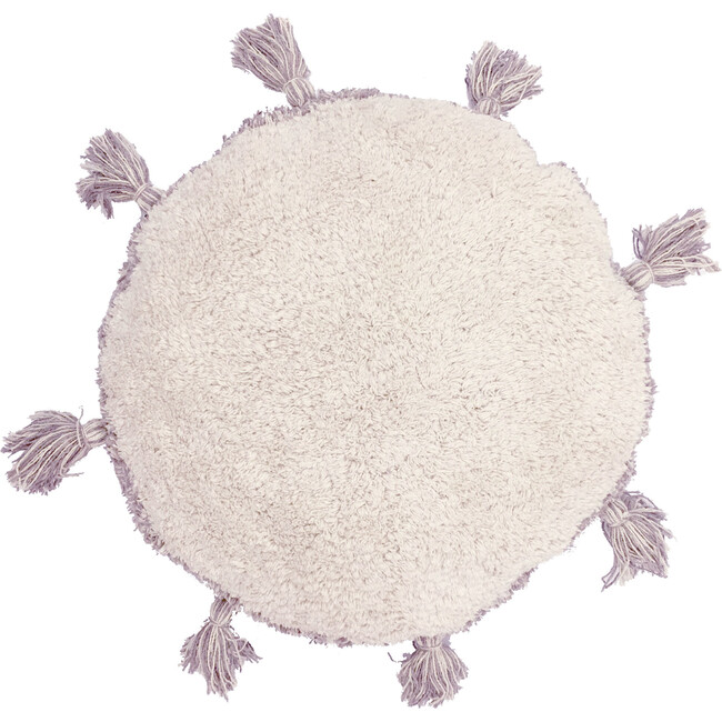Circle Rugcycled Floor Cushion, Natural/Grey - Pillows - 1