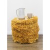 Fringed Woven Stool, Mustard - Ottomans - 2
