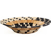 31" Oversized Checkered Banana Bark Round Basket, Black/Natural - Storage - 3