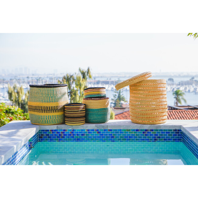 XL Lidded Lace-Grass Box Hamper, Natural - Storage - 3