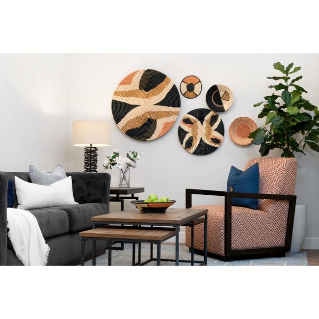 32" Jumbo Woven Wall Plate Decor, Tabia Peach - Wall Décor - 4
