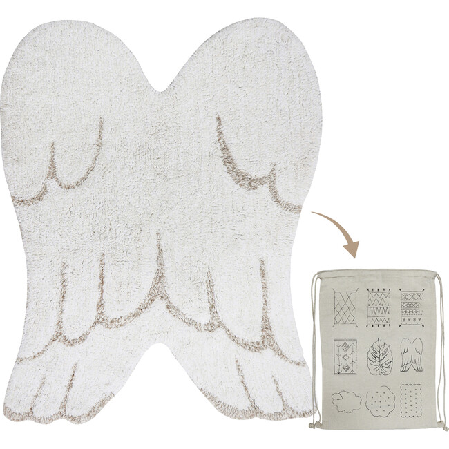 Mini Wings Washable Rug, Ivory - Rugs - 7