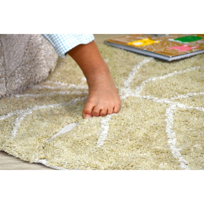 Mini Monstera Washable Rug, Olive - Rugs - 8