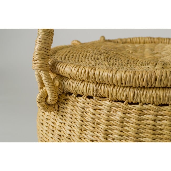 Handwoven Picnic Basket, Natural - Storage - 4