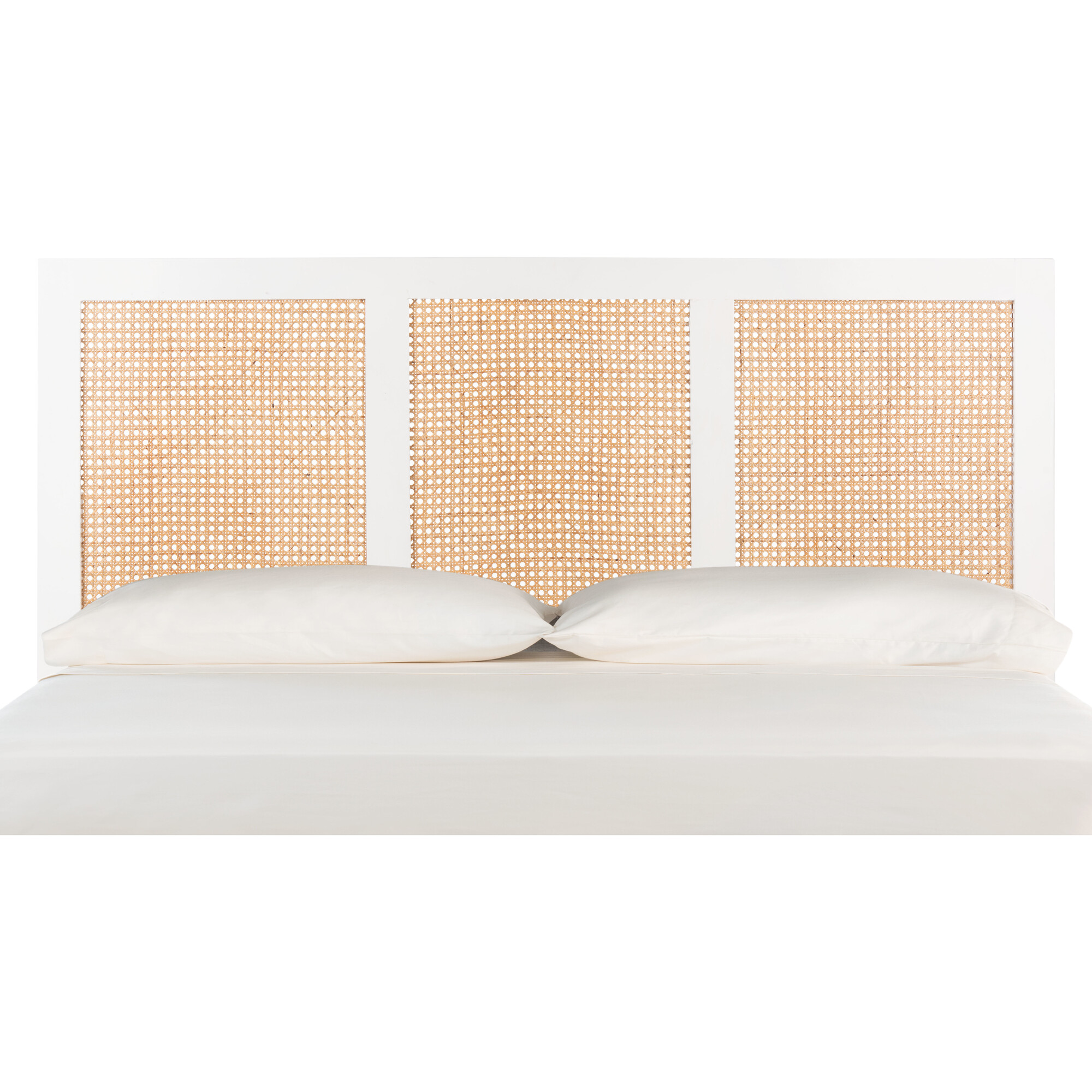 Vienna Cane Headboard, White Wash - Beds - 1