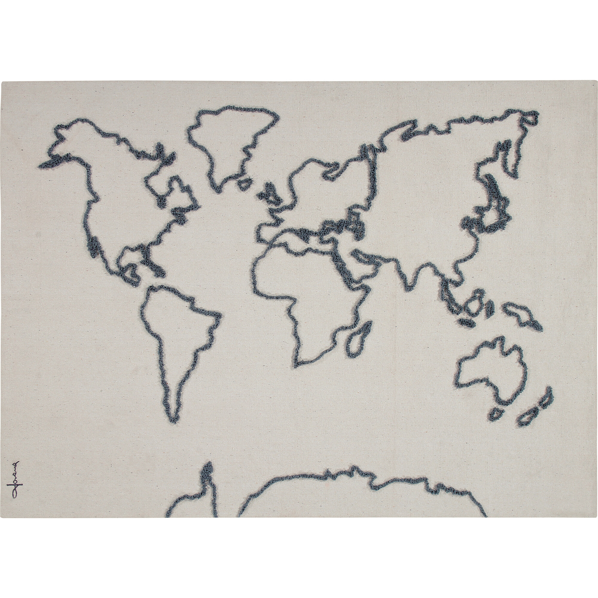 Canvas Map Wall Hanging, Natural - Wall Décor - 1