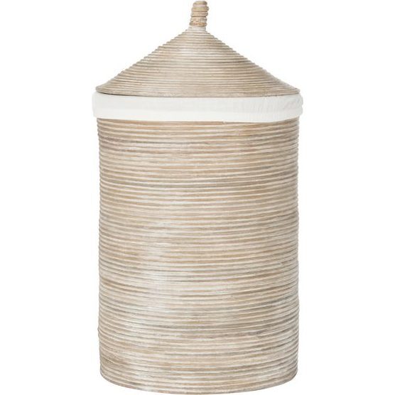 Wellington Rattan Lined Storage Hamper, Whitewash - Storage - 3