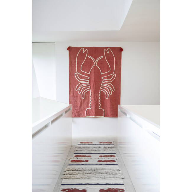 Giant Lobster Washable Wall Hanging, Brick Red