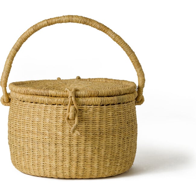 Handwoven Picnic Basket, Natural - Storage - 5