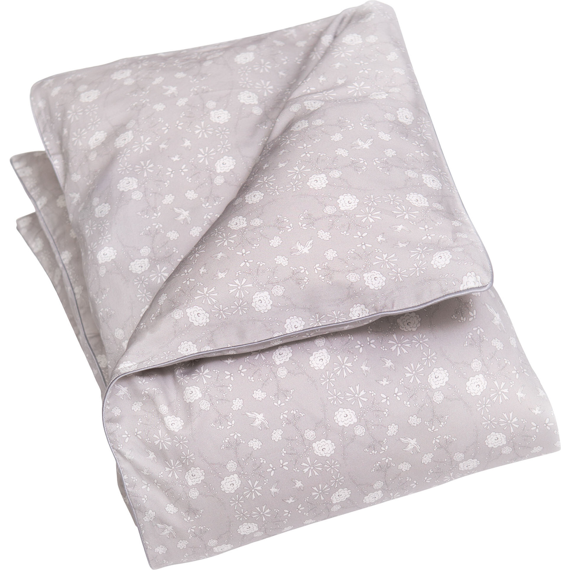 Bird's Song Baby Duvet Set, Grey - Duvet Sets - 1