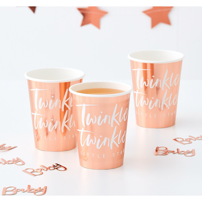 Foiled Paper Cups, Rose Gold