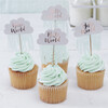 Hello World Cupcake Toppers, Rose Gold & Cloud - Decorations - 2