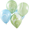 Marble Balloons, Green & Blue - Party - 1 - thumbnail