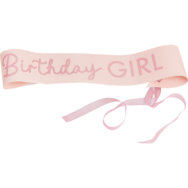 Pink Glitter Birthday Girl Sash - Party - 1