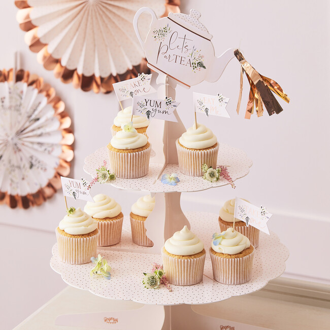Cake Stand, Floral Tea Pot - Party - 2