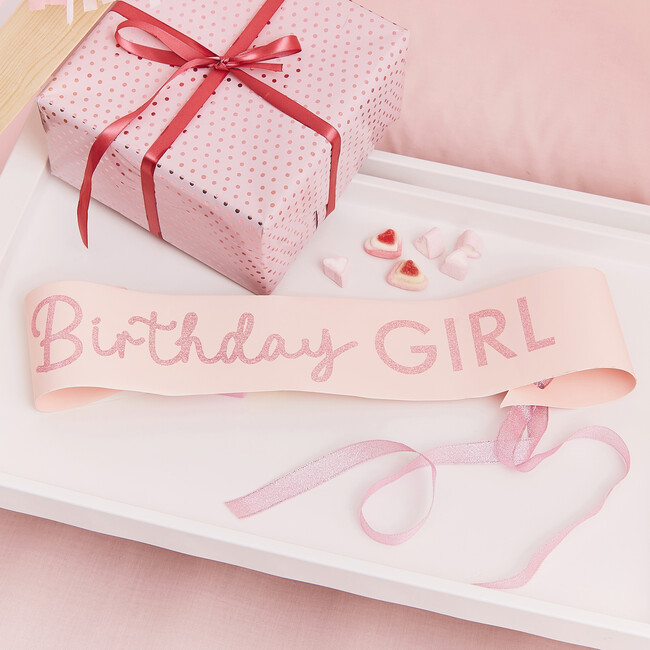 Pink Glitter Birthday Girl Sash - Party - 2