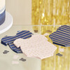 Gold Foiled Baby Grow Shaped Napkins, Pink And Navy - Party - 2