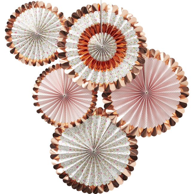 Pack of 5 Floral Fan Decorations