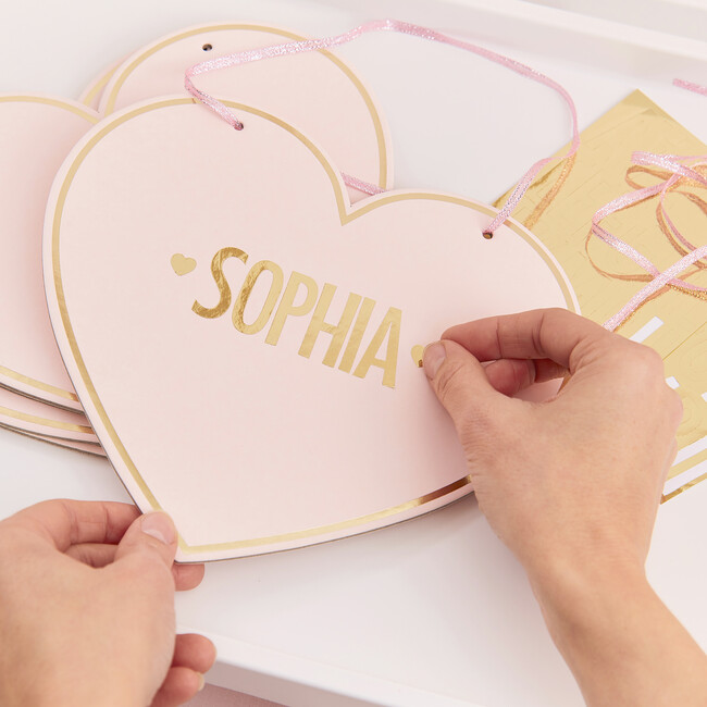 Customizable Pink Heart Name Sign - Party - 3