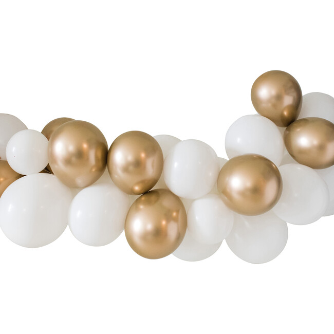 Balloon Garland Kit, Gold and White - Decorations - 1