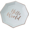 Hello World Paper Plates, Mint & Rose Gold - Tableware - 1 - thumbnail