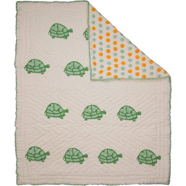 Green Turtle Organic Quilt - Quilts - 1