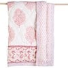 Block-Printed Cotton Crib Quilt, Pink City - Quilts - 4