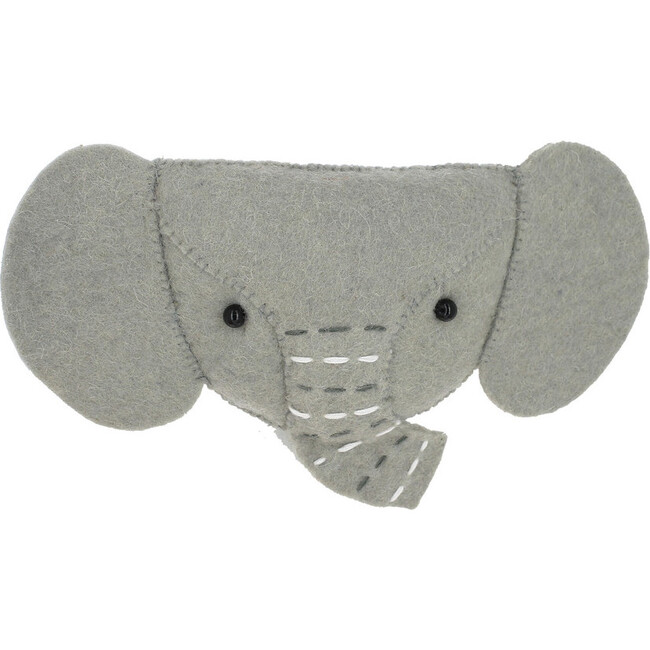 Flat Elephant Animal Head, Grey