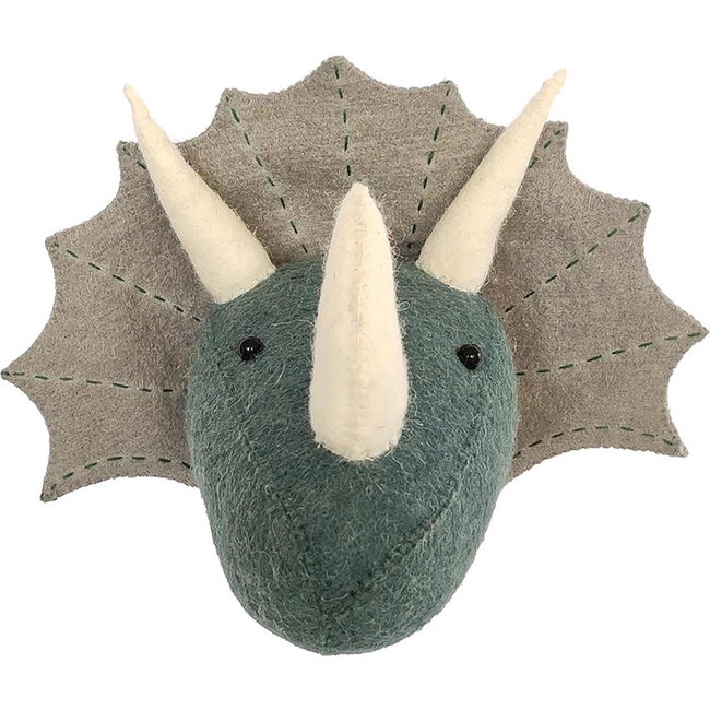 Mini Triceratops Animal Head, Ocean/Grey