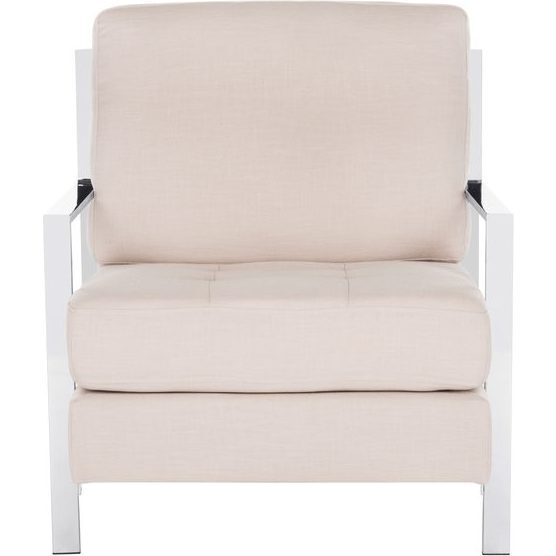 Walden Tufted Linen Accent Chair, Beige
