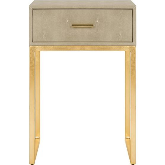 Mori Shagreen Side Table, Tan - Accent Tables - 1