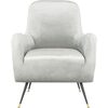 Noelle Velvet Mid-Century Accent Chair, Grey - Accent Seating - 1 - thumbnail