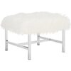 Horace Faux Sheepskin Bench, Chrome - Accent Seating - 2